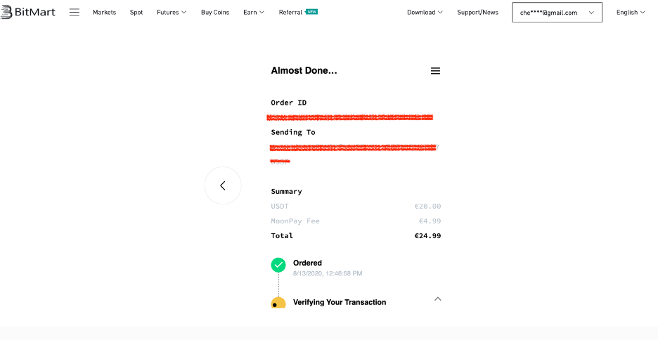 How to Buy Coins with MoonPay in BitMart