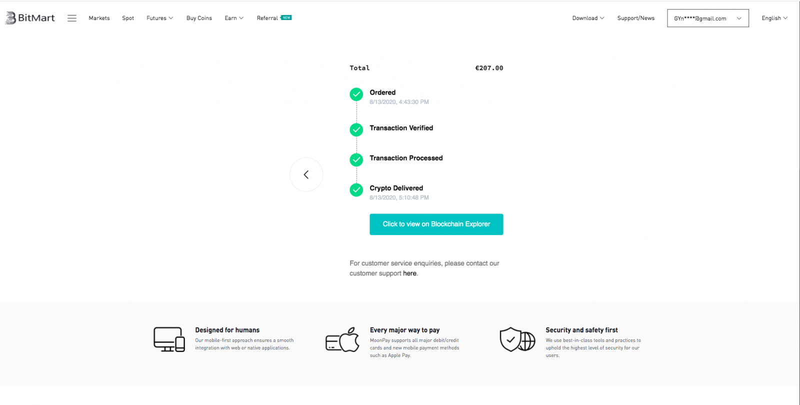How to Buy Coins with MoonPay in BitMart