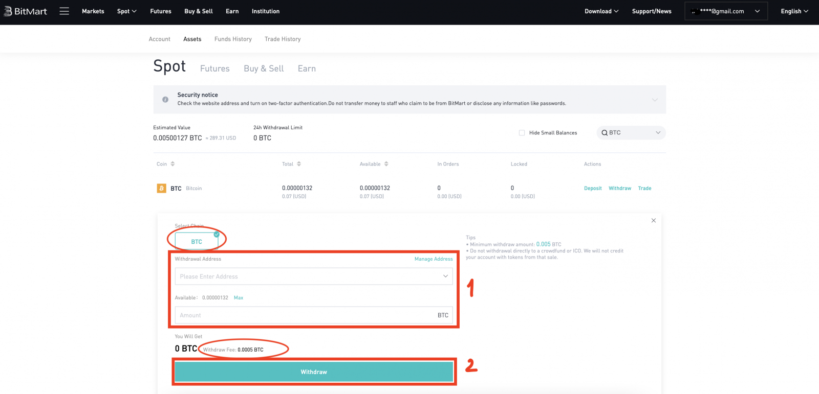 How to Withdraw and Make a Deposit in BitMart