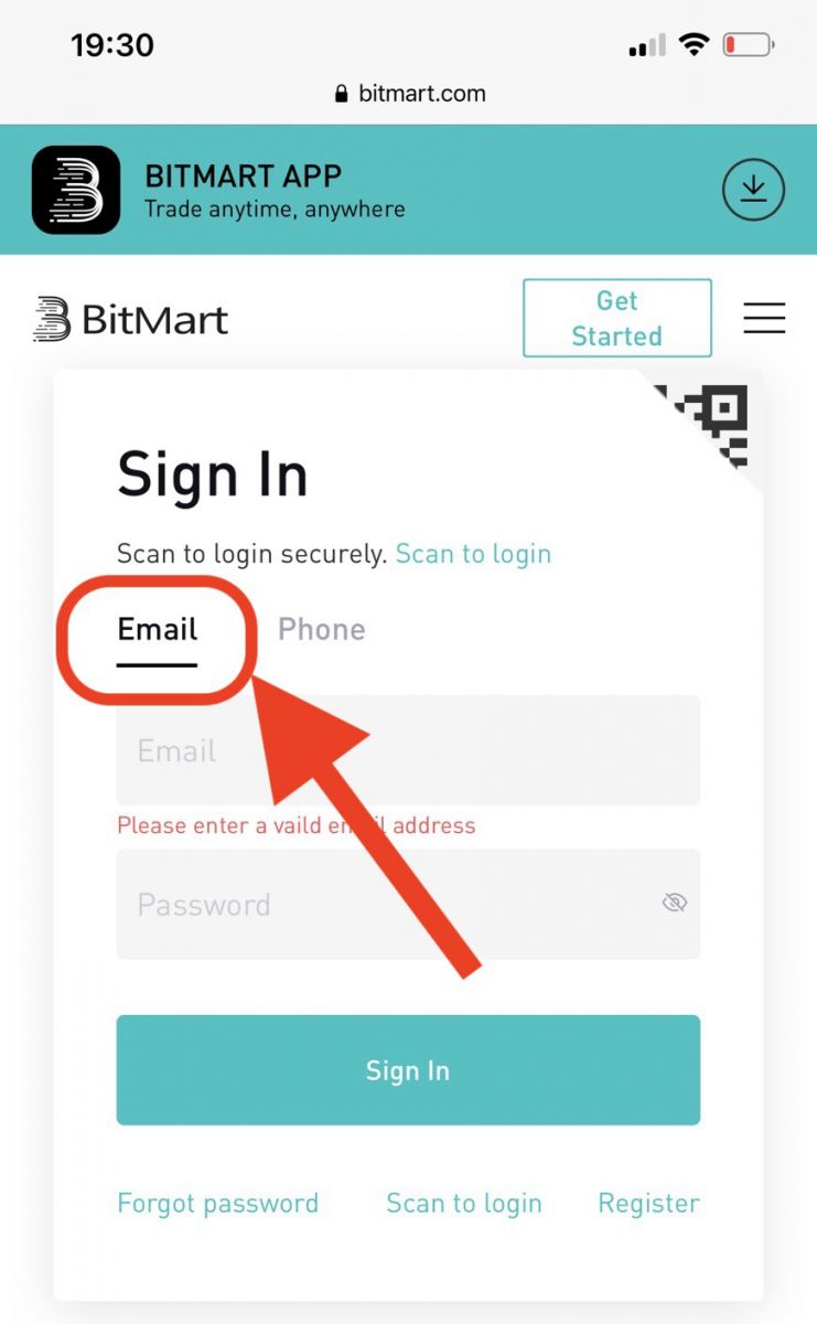 How to Register and Login account in BitMart