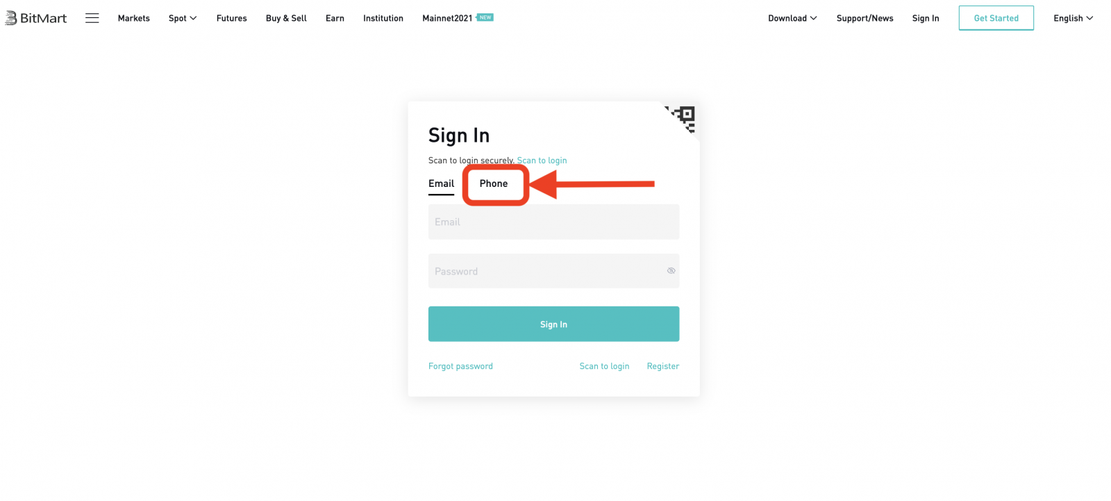 How to Register and Login account in BitMart