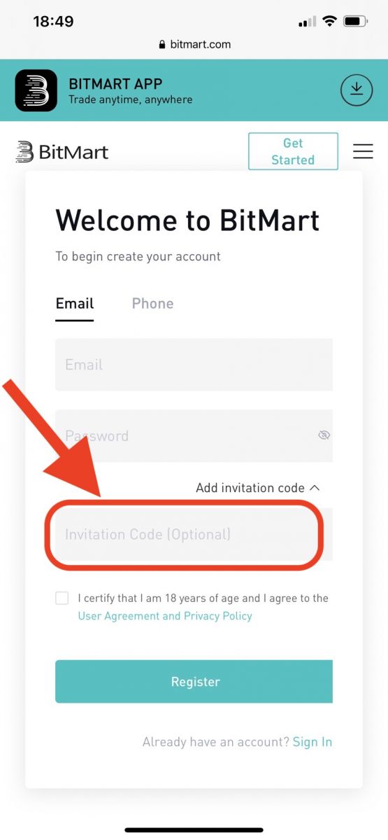 Slik registrerer du deg og setter inn i BitMart