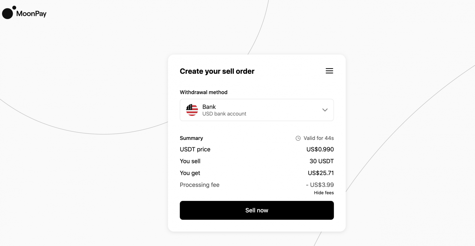 How To Sell Coins With MoonPay in BitMart