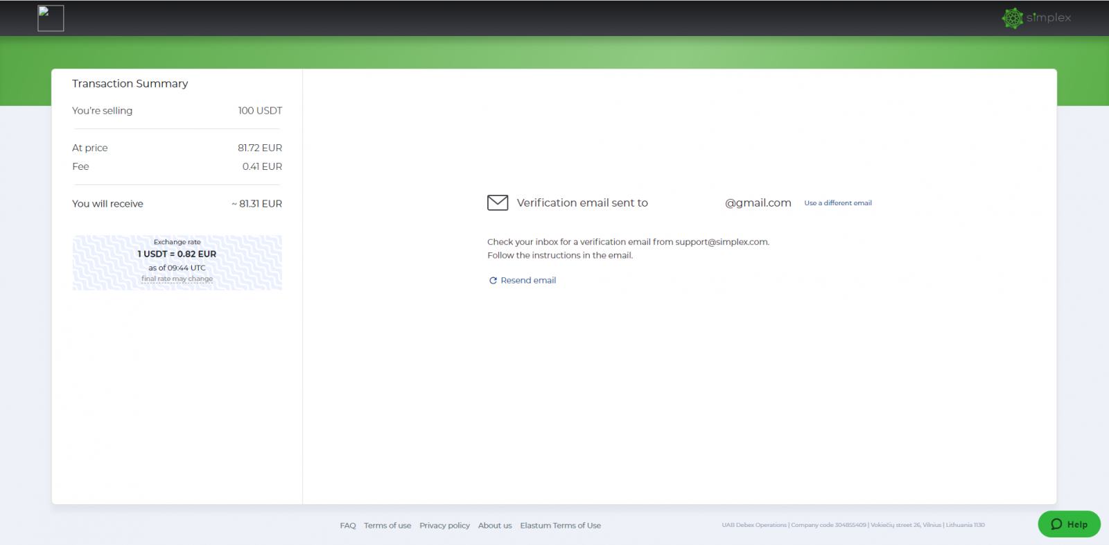 Як продавати монети за допомогою Simplex у BitMart