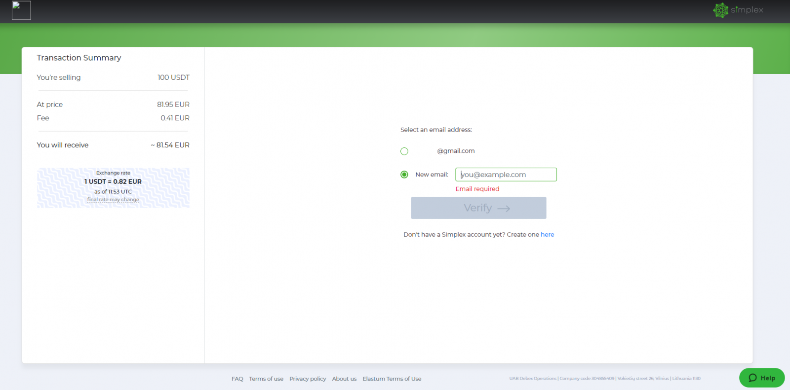 Як продавати монети за допомогою Simplex у BitMart