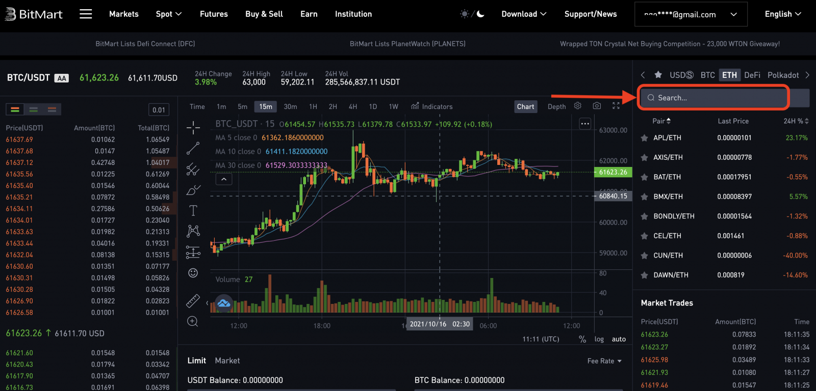 Slik setter du inn og handler i BitMart Slik setter du inn og handler i BitMart