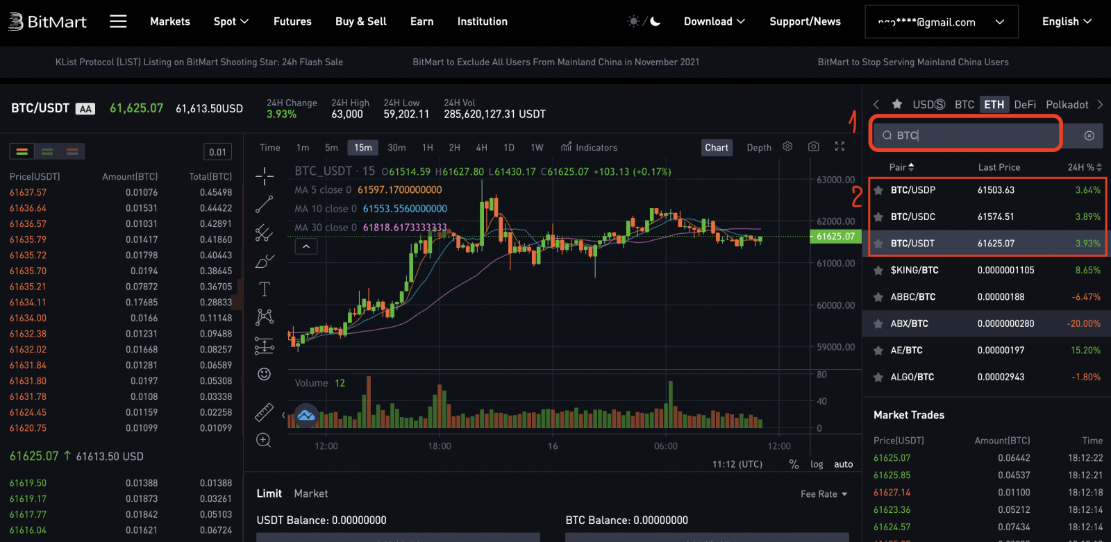 Slik setter du inn og handler i BitMart Slik setter du inn og handler i BitMart