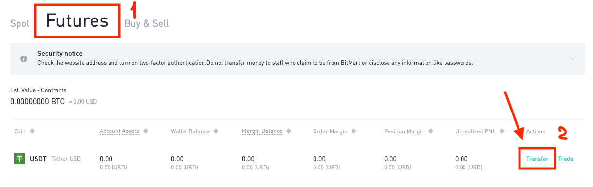 How to Transfer My Funds Among Spot, Futures and Buy & Sell in BitMart
