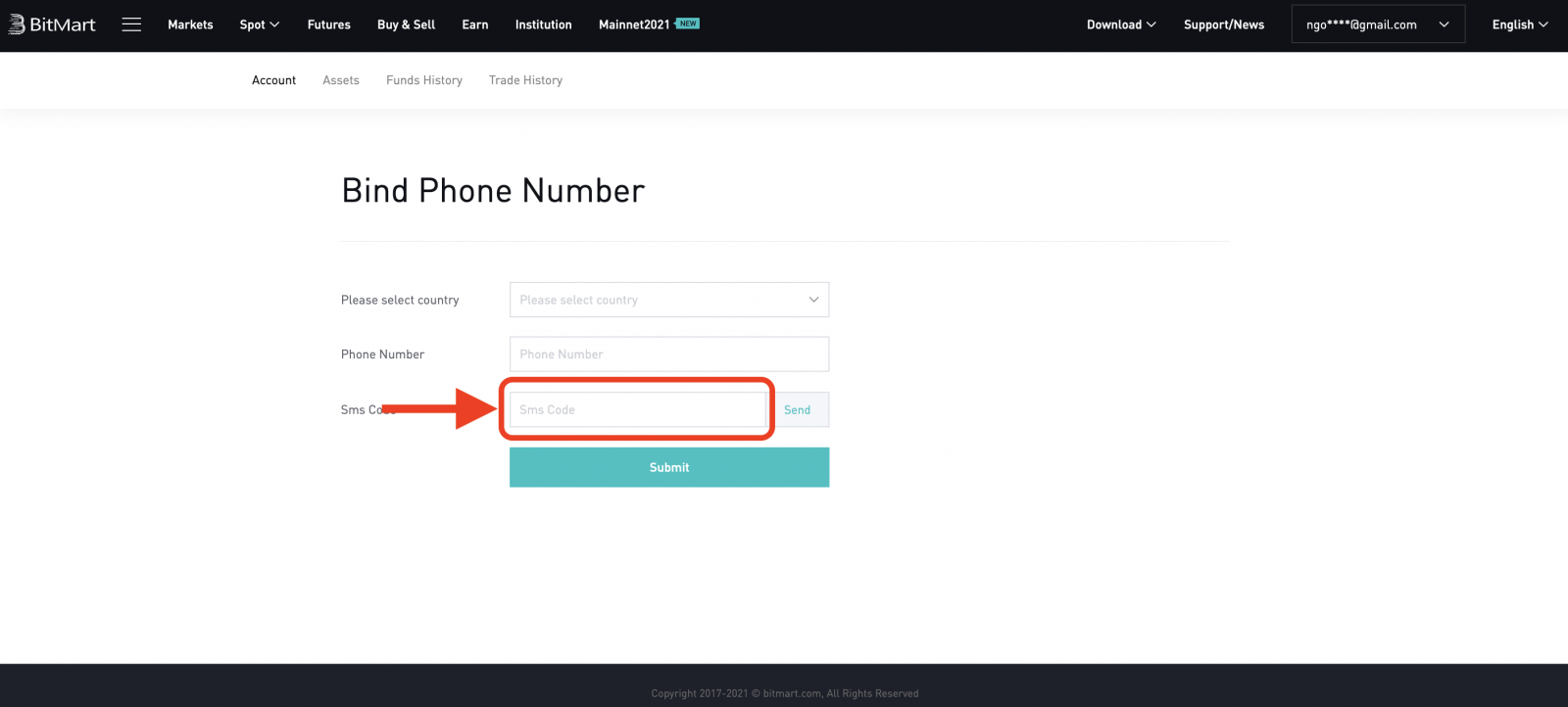 How to Verify Account in BitMart