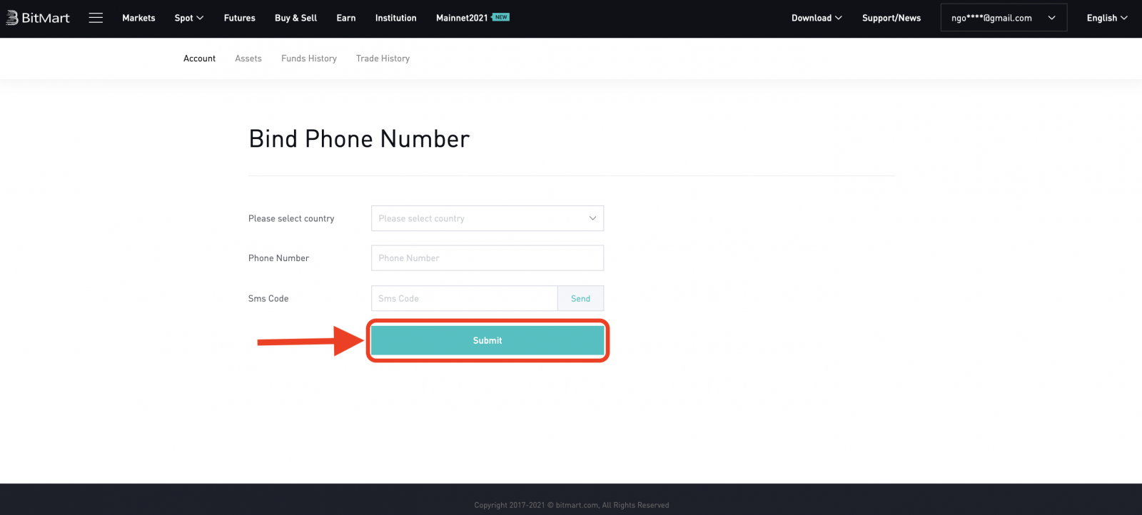 How to Verify Account in BitMart