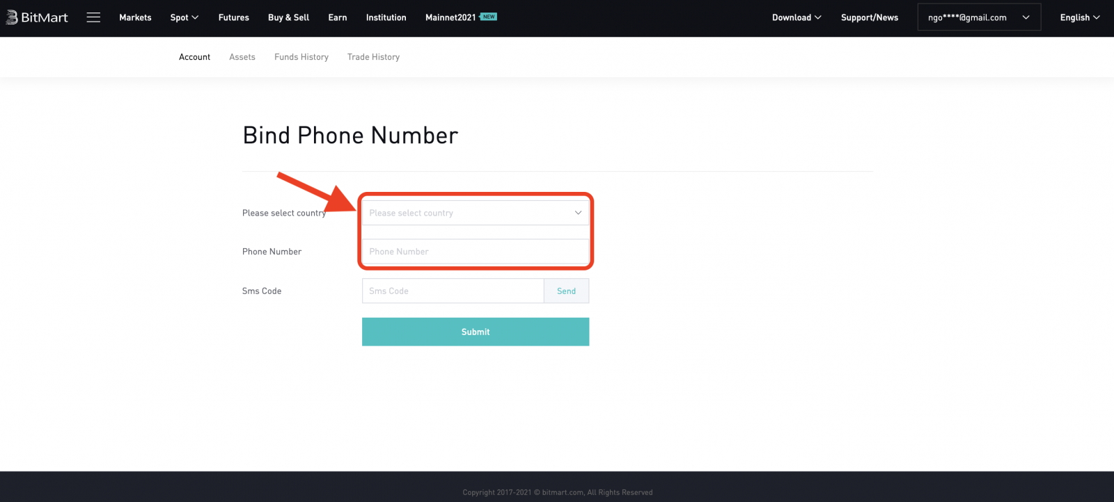 How to Verify Account in BitMart