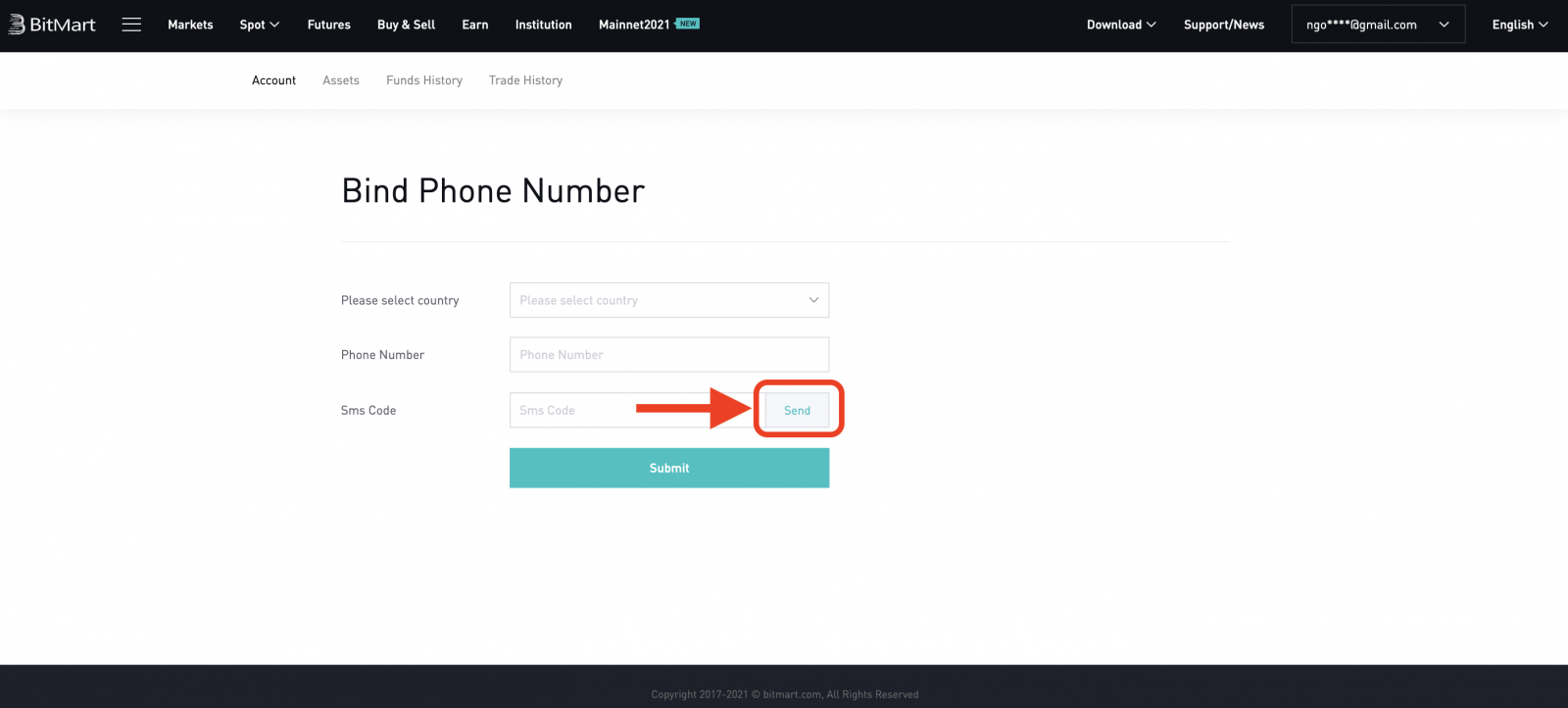 How to Verify Account in BitMart