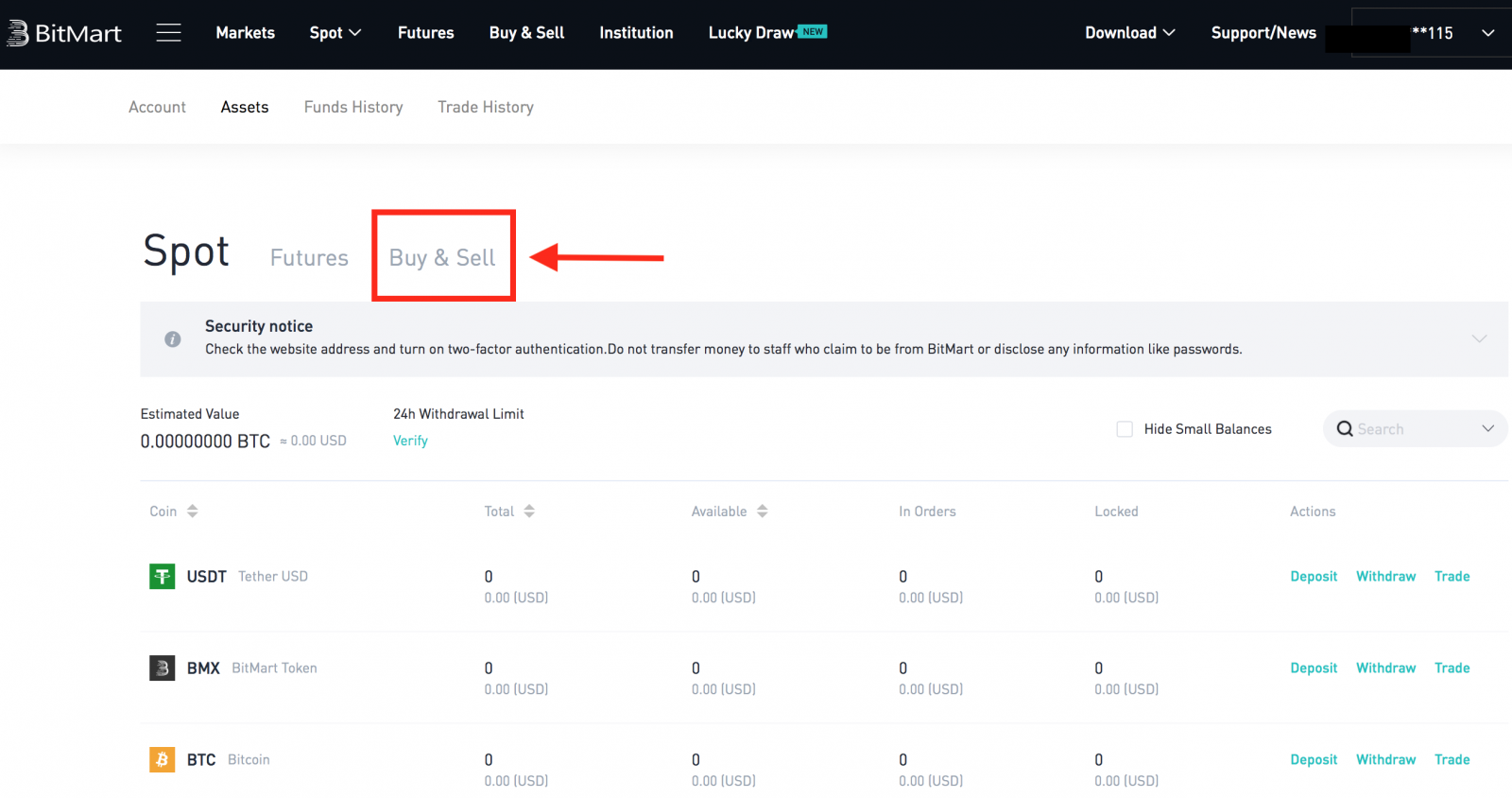 How To Sell Coins With MoonPay in BitMart
