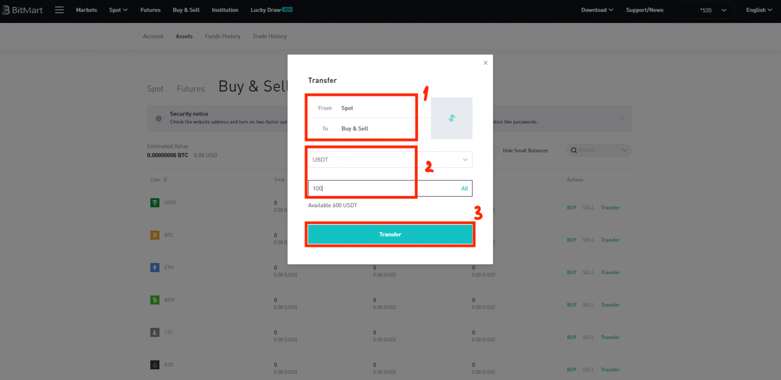 How to Withdraw and Make a Deposit in BitMart